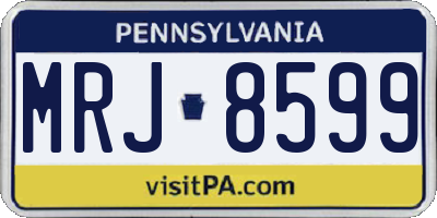 PA license plate MRJ8599