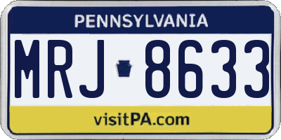 PA license plate MRJ8633