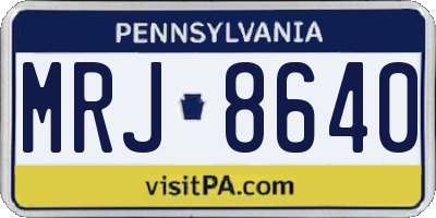 PA license plate MRJ8640