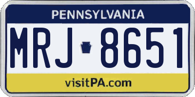 PA license plate MRJ8651