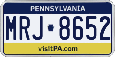 PA license plate MRJ8652