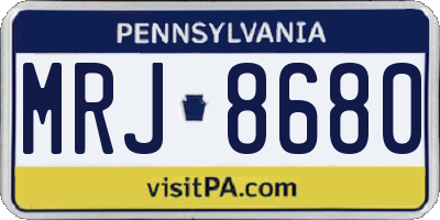 PA license plate MRJ8680