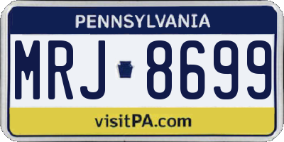 PA license plate MRJ8699