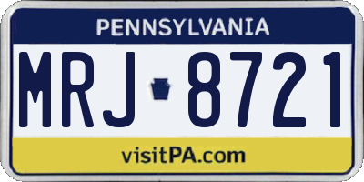 PA license plate MRJ8721
