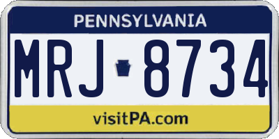 PA license plate MRJ8734