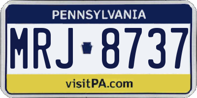 PA license plate MRJ8737
