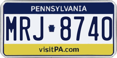 PA license plate MRJ8740