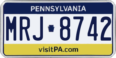 PA license plate MRJ8742