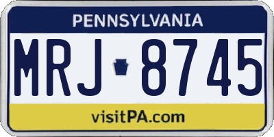 PA license plate MRJ8745
