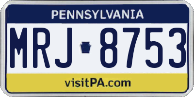 PA license plate MRJ8753