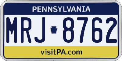 PA license plate MRJ8762