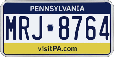 PA license plate MRJ8764