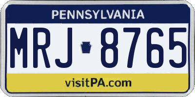 PA license plate MRJ8765
