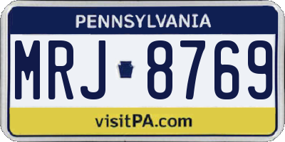 PA license plate MRJ8769