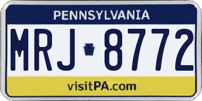 PA license plate MRJ8772