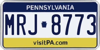 PA license plate MRJ8773