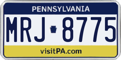 PA license plate MRJ8775