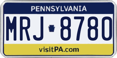 PA license plate MRJ8780