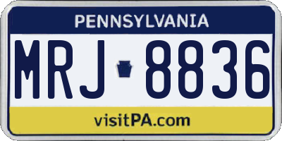 PA license plate MRJ8836