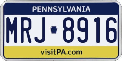 PA license plate MRJ8916