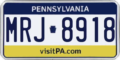 PA license plate MRJ8918