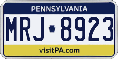 PA license plate MRJ8923