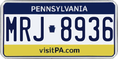 PA license plate MRJ8936