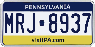 PA license plate MRJ8937