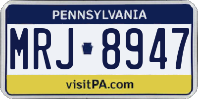 PA license plate MRJ8947