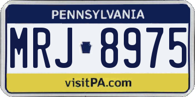 PA license plate MRJ8975