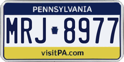 PA license plate MRJ8977