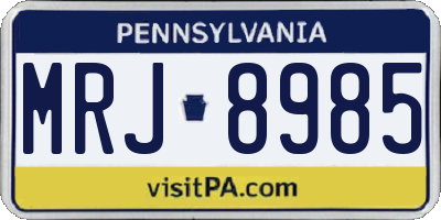 PA license plate MRJ8985