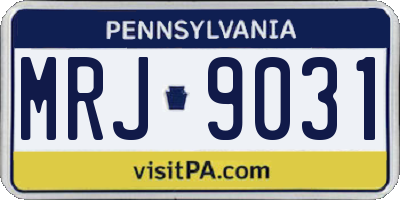 PA license plate MRJ9031
