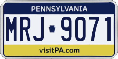 PA license plate MRJ9071