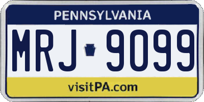 PA license plate MRJ9099