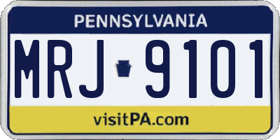 PA license plate MRJ9101