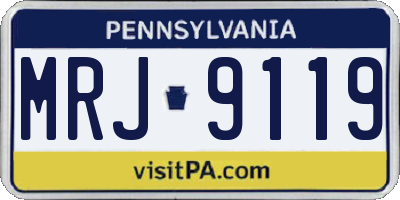PA license plate MRJ9119