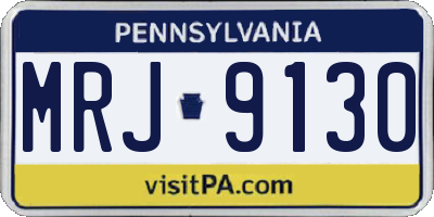 PA license plate MRJ9130