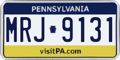PA license plate MRJ9131