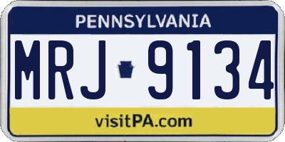 PA license plate MRJ9134