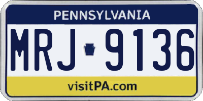 PA license plate MRJ9136