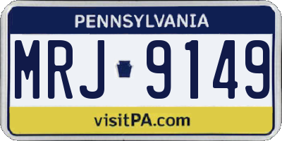 PA license plate MRJ9149