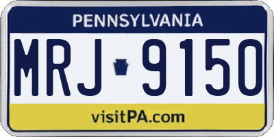 PA license plate MRJ9150