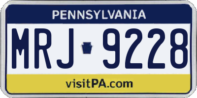 PA license plate MRJ9228