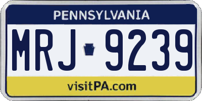 PA license plate MRJ9239