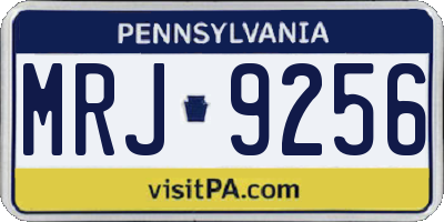 PA license plate MRJ9256