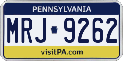 PA license plate MRJ9262