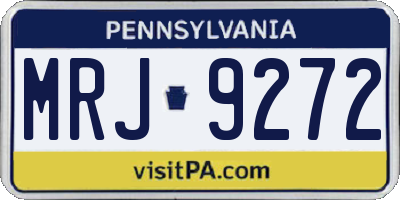 PA license plate MRJ9272