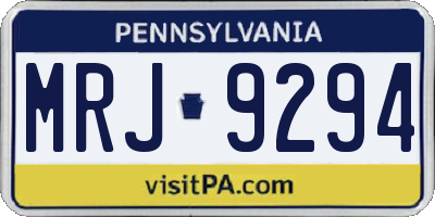 PA license plate MRJ9294