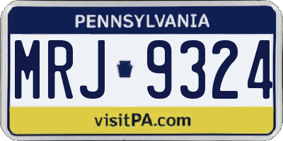 PA license plate MRJ9324